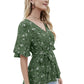 Floral Charm Printed Ruby Cotton Peplum Top