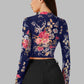 Back view of the model wearing Snazzyhunt Trendy Floral Crop Top