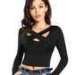 Chic Cross-Neck Korean Soft Fabric Crop Top