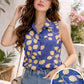 Women's Botanical Print Cotton Sleeveless Top