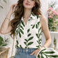 Women's Botanical Print Cotton Sleeveless Top