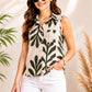 Women's Botanical Print Cotton Sleeveless Top