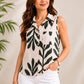 Women's Botanical Print Cotton Sleeveless Top