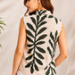 Women's Botanical Print Cotton Sleeveless Top