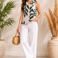 Women's Botanical Print Cotton Sleeveless Top