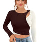 Two Tone Colorblock Keyhole Design Crop Top For Women and Girls