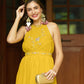 Yellow Western One Piece Belted Dress