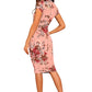 Alluring Floral Printed Bodycon Dress