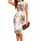 Alluring Floral Printed Bodycon Dress