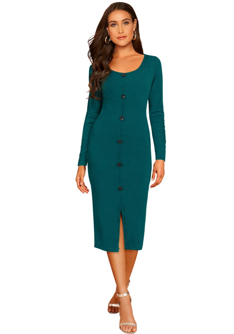 Western Front Slit Bodycon Dress