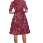 Maroon A Line Printed Midi Dress – Western Style Elegance