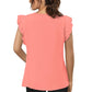 Peach Solid Cap Sleeve Top