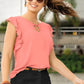 Peach Solid Cap Sleeve Top