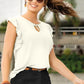 White Solid Cap Sleeve Top