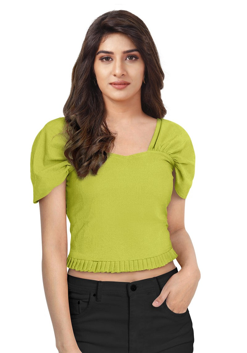 Women’s Classy Short Sleeves Square Neck Crop Top