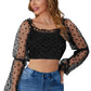 Designer Square Collared Trendy Crop Top