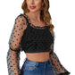 Designer Square Collared Trendy Crop Top