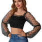 Designer Square Collared Trendy Crop Top