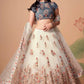 Radiant Off White Mirror Embroidered Lehenga with Elegant Choli & Dupatta