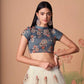 Radiant Off White Mirror Embroidered Lehenga with Elegant Choli & Dupatta