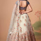 Radiant Off White Mirror Embroidered Lehenga with Elegant Choli & Dupatta