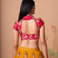 Yellow Embroidered Mirror Work Lehenga with Hot Pink Choli Charm