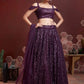 Purple Soft Net Sequins Embroidered Lehenga Choli