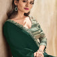 Dark Green Silk Georgette Cord Embroidered and Sequins Embellished Saree