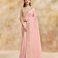 Pink Party Wear Silk Georgette Metallic Chips Embellished Saree