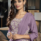 Purple Viscose Indo-Western Dress