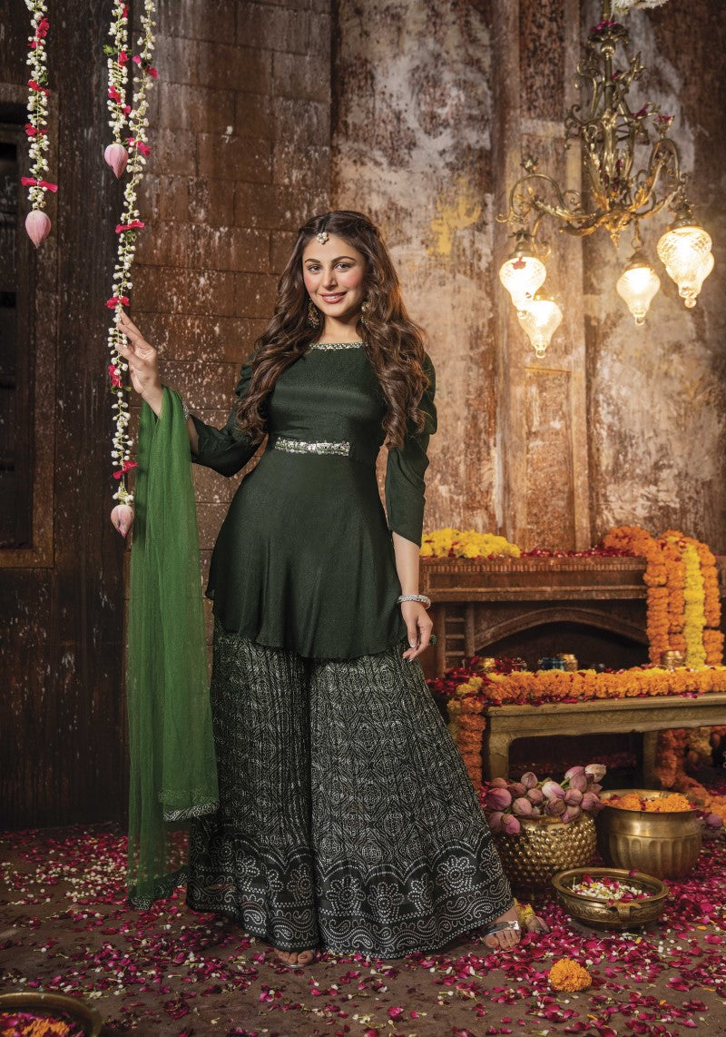 Kurti With Net Dupatta