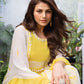 Tropical Yellow Pure Georgette Indo Western Fancy Kaftan Dress