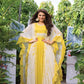 Tropical Yellow Pure Georgette Indo Western Fancy Kaftan Dress
