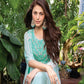 Tropical Sea Green Viscose Georgette Indo-Western Fancy Kaftan Dress