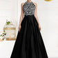 Neck Embroidered Designer Silk Gown