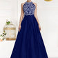 black embroidered evening gown, 
designer gown for party wear