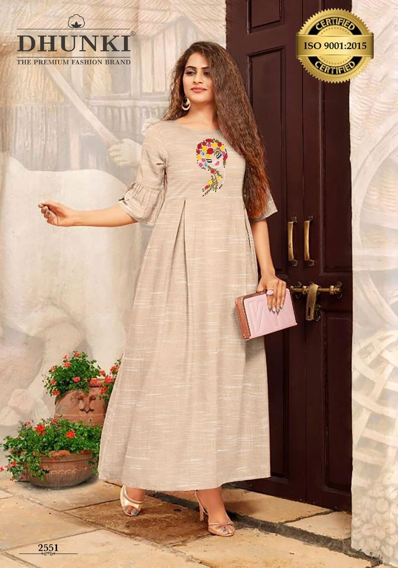 Designer Party Wear Pure Cotton Embroidered A line Dress