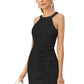 Designer Halter Neck Ruched Bodycon Dress