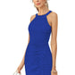 Designer Halter Neck Ruched Bodycon Dress