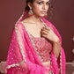Digital Print Pure Chinnon Silk Pink Lehenga Choli