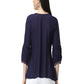 Women's Embroidery Blue Rayon Top Back Pose