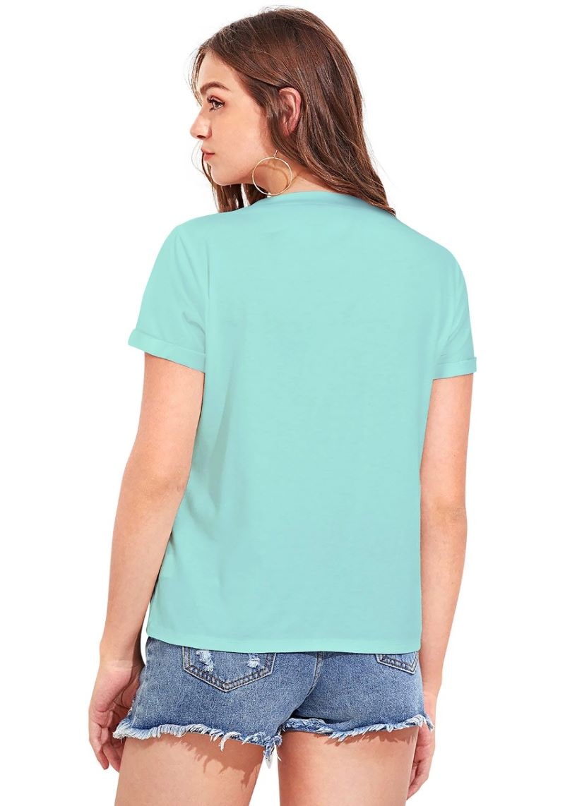 Women's Round Neck T-Shirt Back View