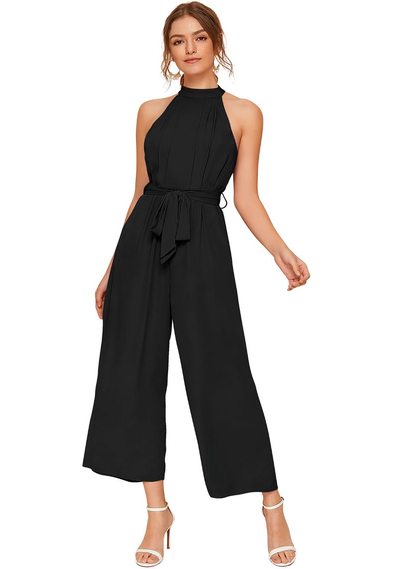 Ribbed Crop Maxi Jumpsuit for Women & Girls