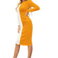 White and Orange Western Midi Dress Side Pose 2