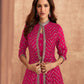 pink lehenga choli with jacket